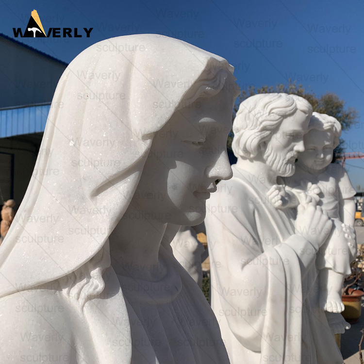 Marble virgin mary statue