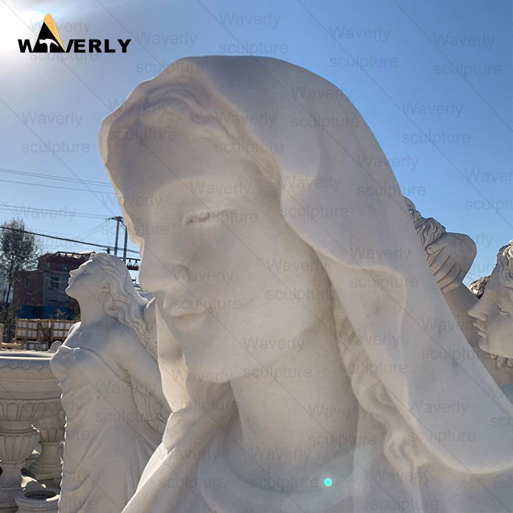 Marble virgin mary statue