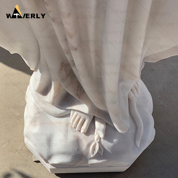 Marble virgin mary statue