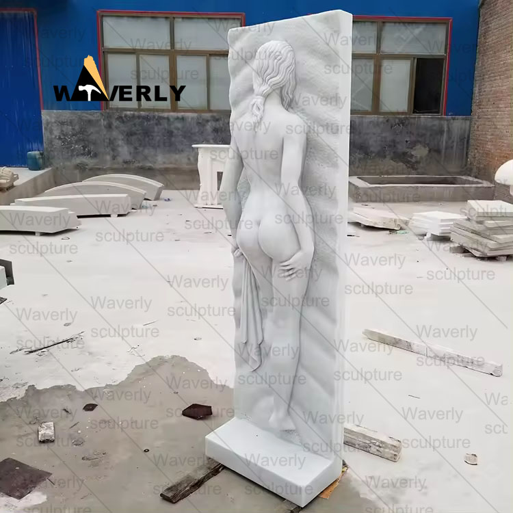 Marble naked woman sculpture