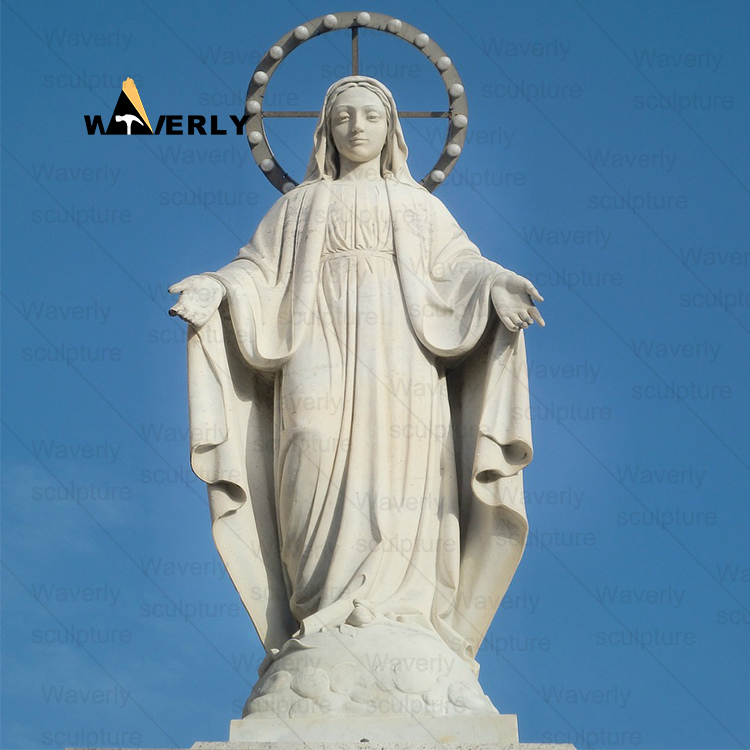 marble virgin mary sculpture