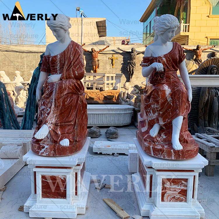 Marble Sitting Woman Statue