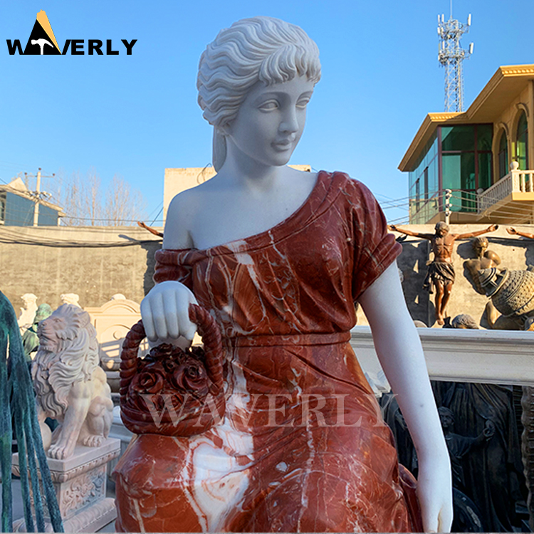 Marble Sitting Woman Statue