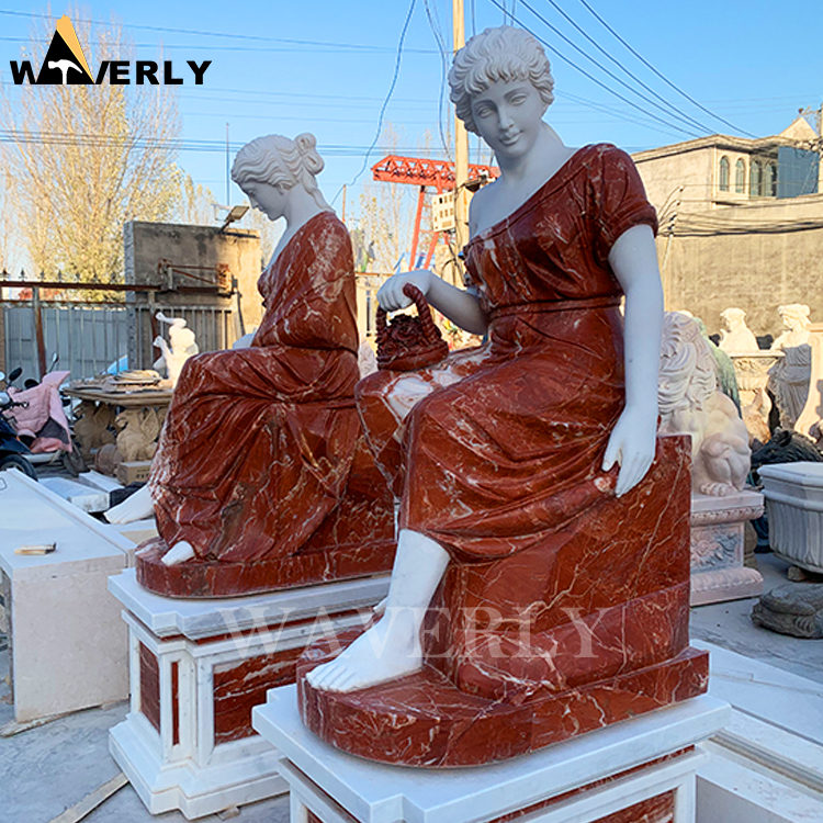 Marble Sitting Woman Statue