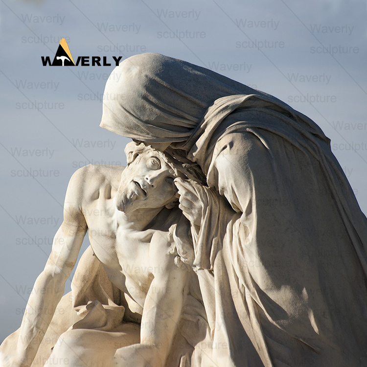 Marble pieta statue