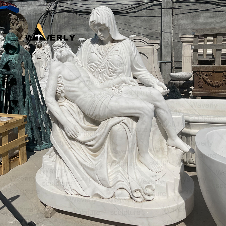 Marble pieta statue