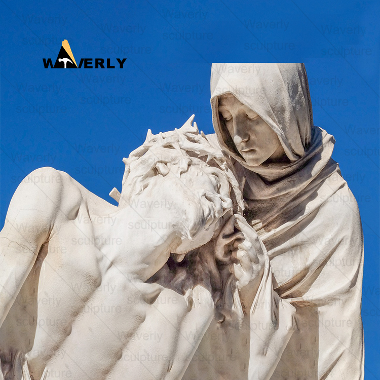 Marble pieta statue