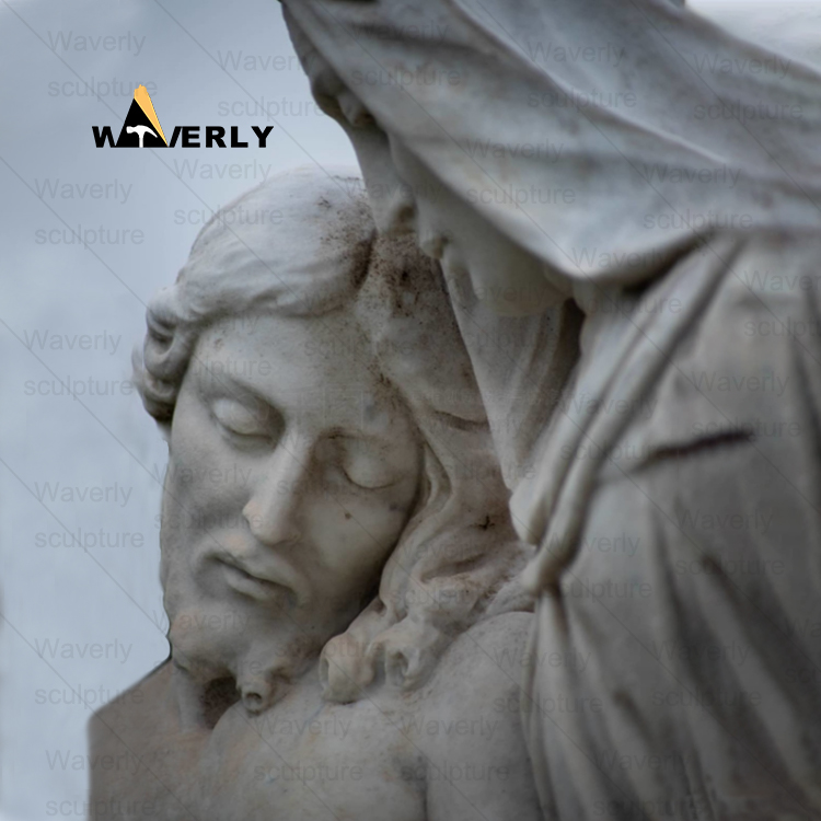 Marble pieta statue