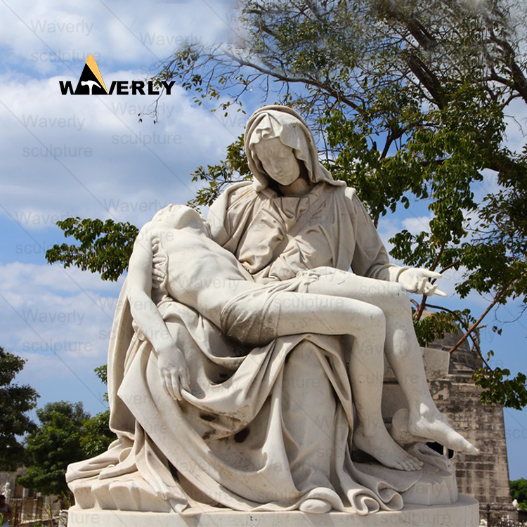 Marble pieta statue