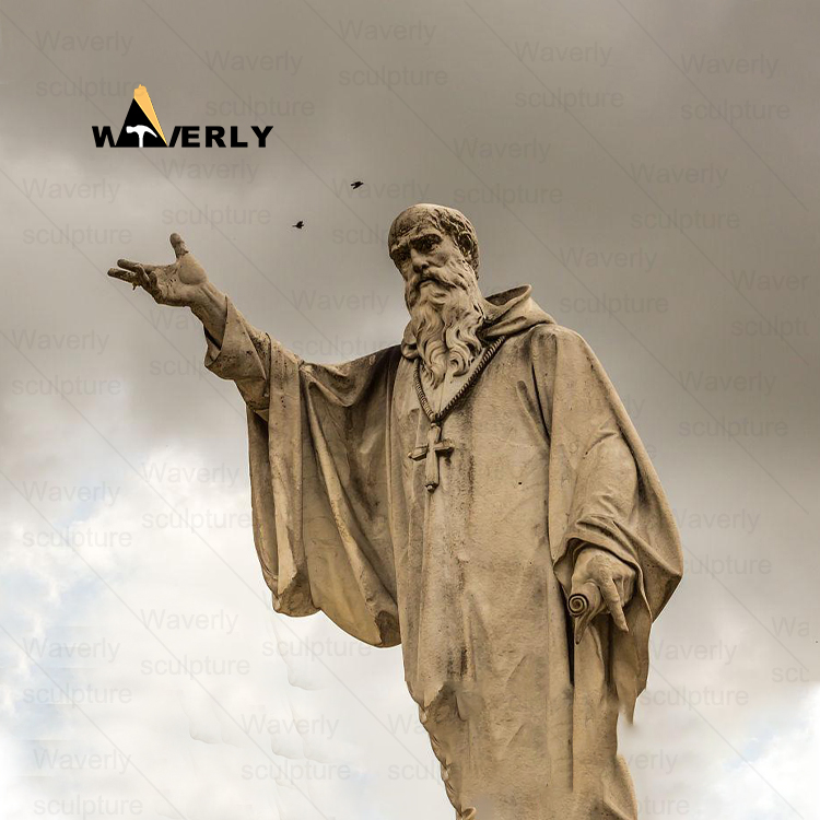 Marble St Benedict statue