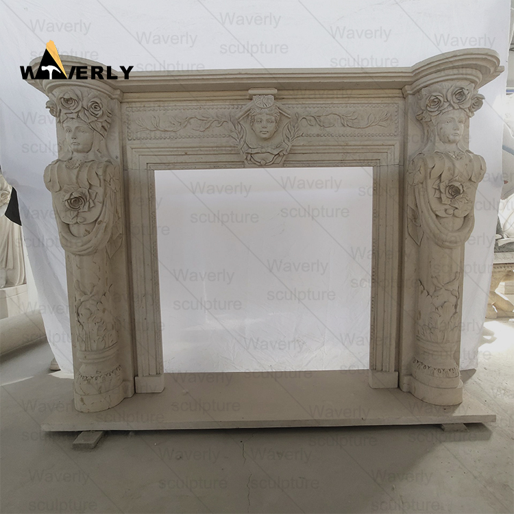 Simplicity Marble Fireplace Mantel-MFK35001