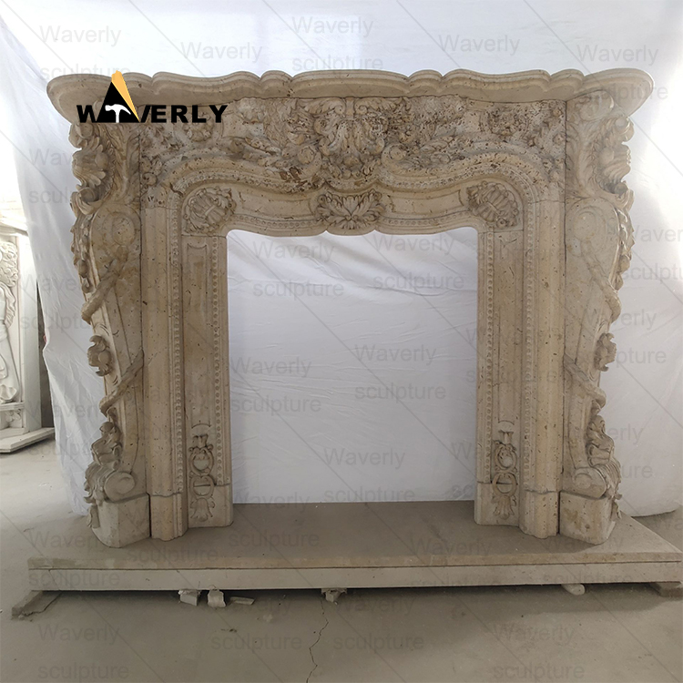 Simplicity Marble Fireplace Mantel-MFK35001