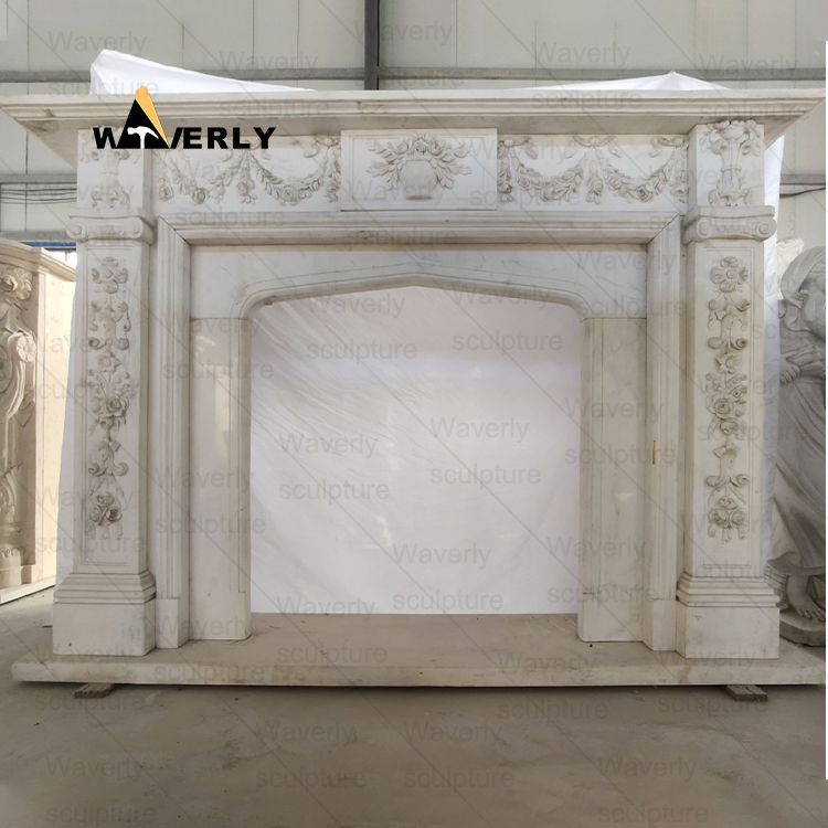 Simplicity Marble Fireplace Mantel-MFK35001