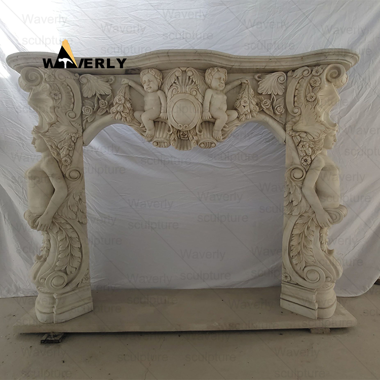 European style Marble Fireplace Mantel--MFK35002