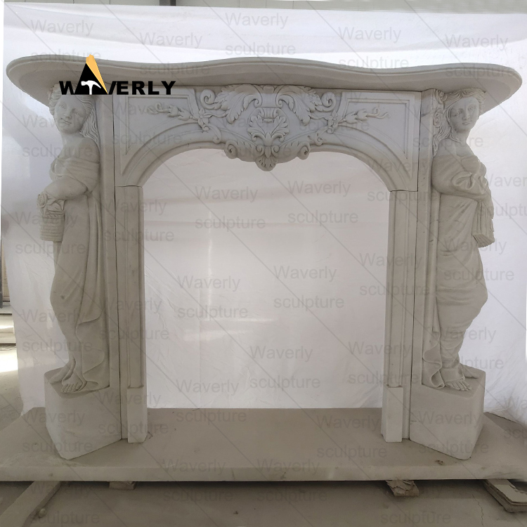 European style Marble Fireplace Mantel--MFK35002