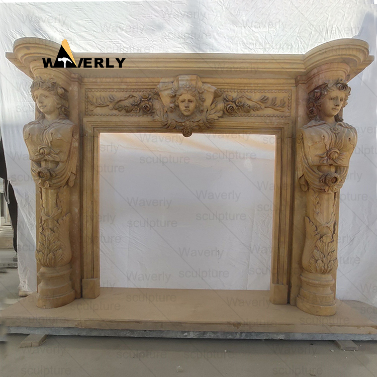 European style Marble Fireplace Mantel--MFK35002