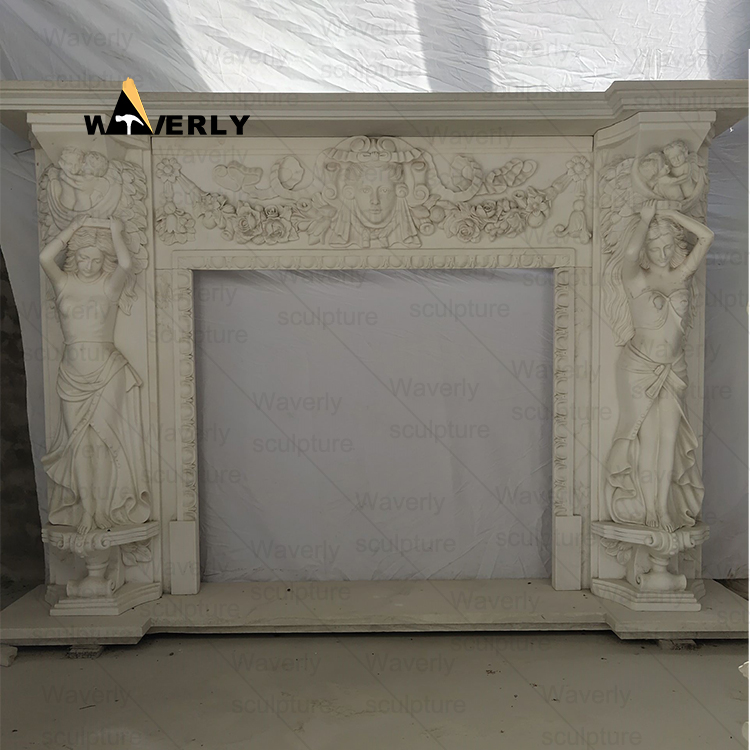 luxury Marble Fireplace Mantel--MFK35003