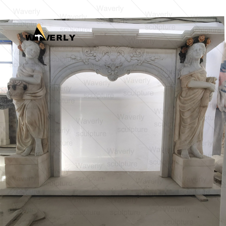 luxury Marble Fireplace Mantel--MFK35003