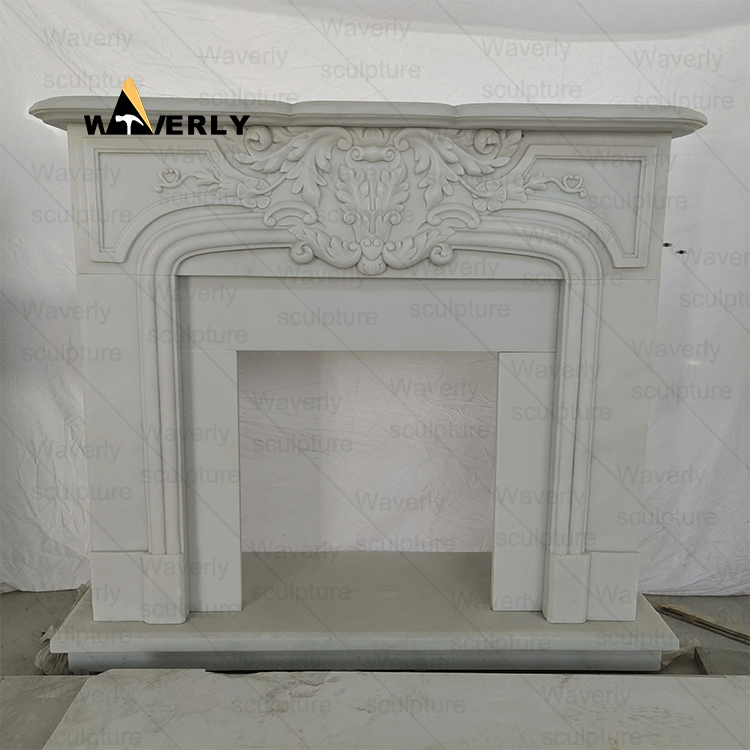 Black and white  Marble Fireplace Mantel-- MFK35006