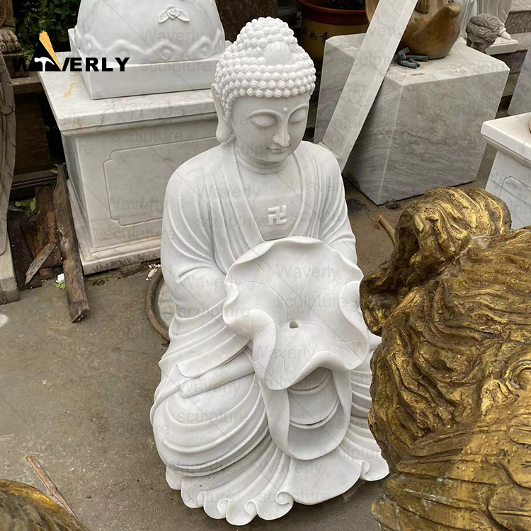 Marble Buddha statue water fountain-MBK35008