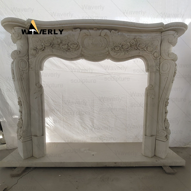 Flower Woman Surround Marble Fireplace Mantel-- MFK35007