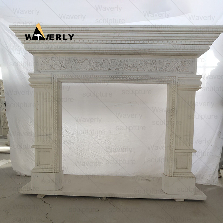 Flower Woman Surround Marble Fireplace Mantel-- MFK35007