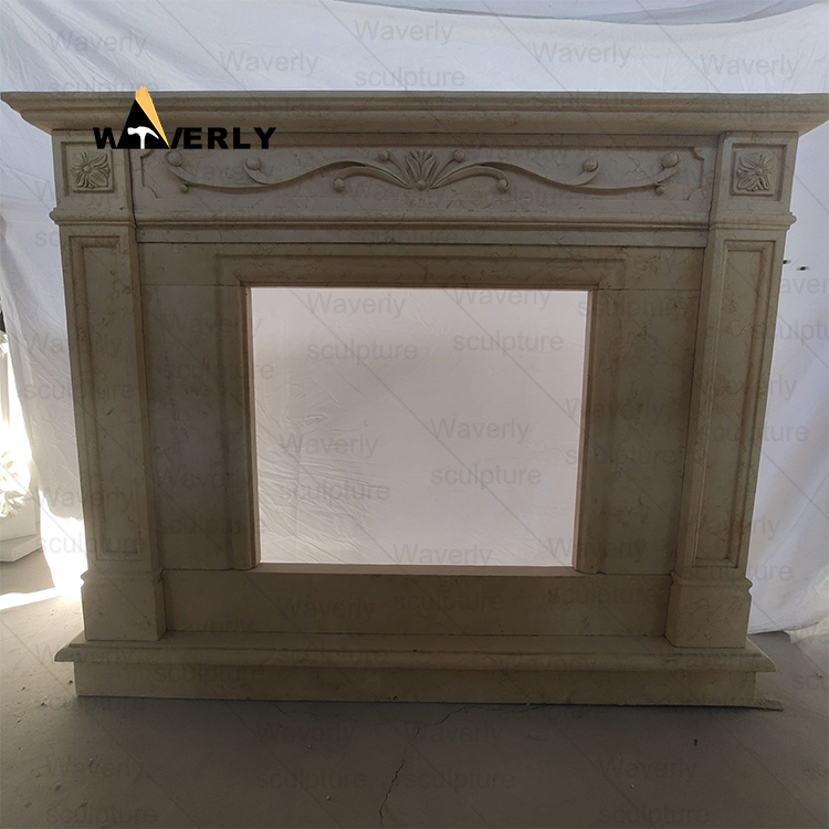 Flower Woman Surround Marble Fireplace Mantel-- MFK35007