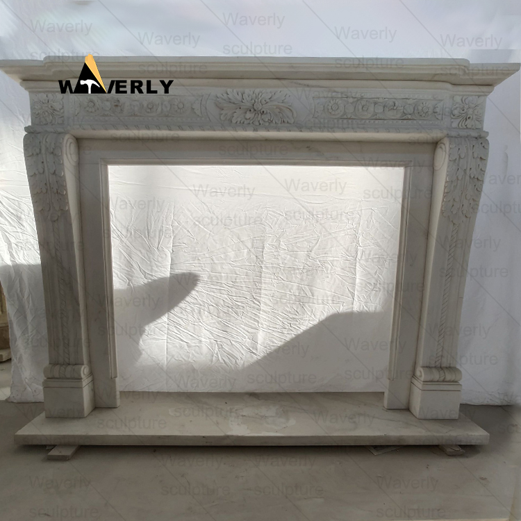 Flower Woman Surround Marble Fireplace Mantel-- MFK35007