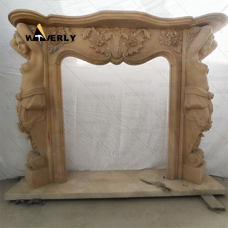 Flower fruit Surround Marble Fireplace Mantel-- MFK35008