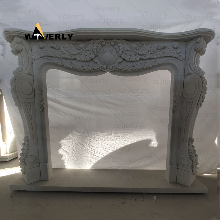 Flower fruit Surround Marble Fireplace Mantel-- MFK35008