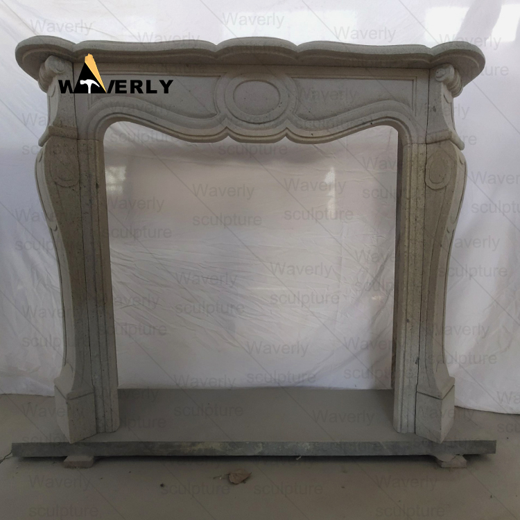 in black and white check Marble Fireplace Mantel-- MFK35010