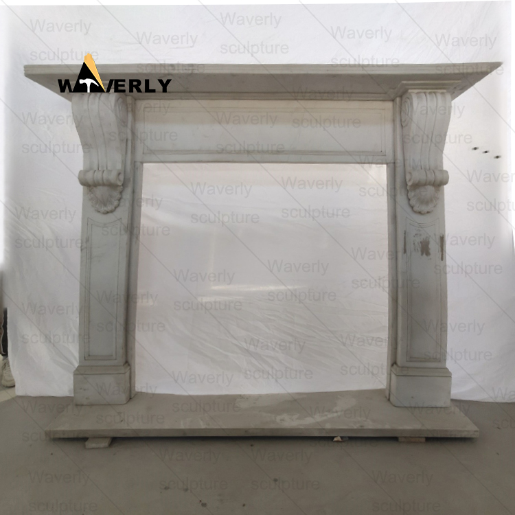 Flowers And Child  Surround Marble Fireplace Mantel-- MFK35012