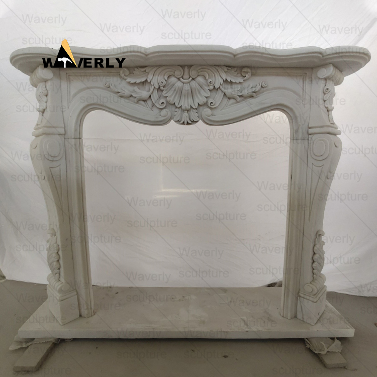 Flowers And Child  Surround Marble Fireplace Mantel-- MFK35012