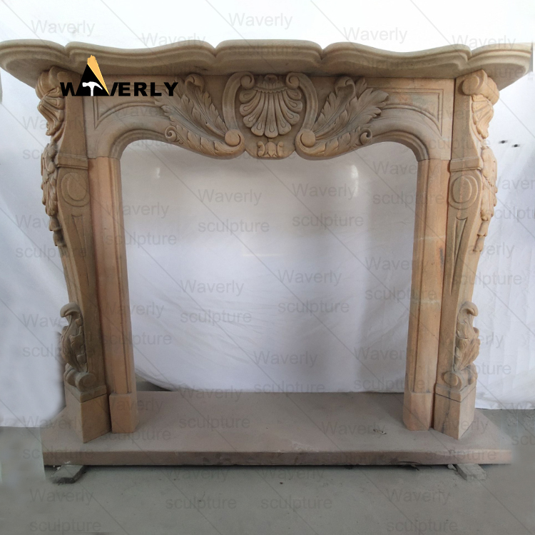 Flowers And Child  Surround Marble Fireplace Mantel-- MFK35012