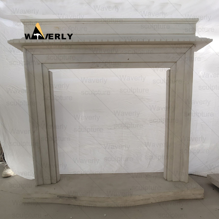 Flowers And Angel Surround Marble Fireplace Mantel-- MFK35013