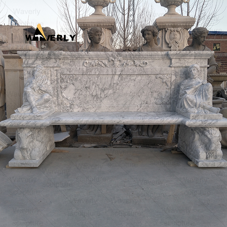 Large Classical Stone Marble Bench Surround-MBK36001