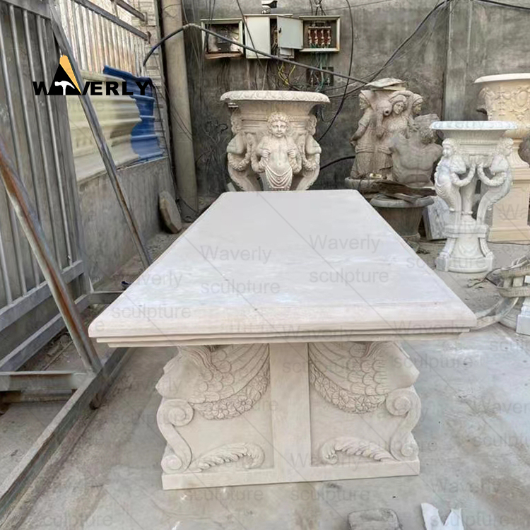 French Style Outdoor Garden Marble Bench-MBK36003