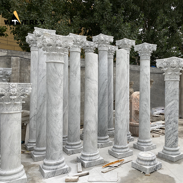 Italian Carrara Marble Column-MCK36004