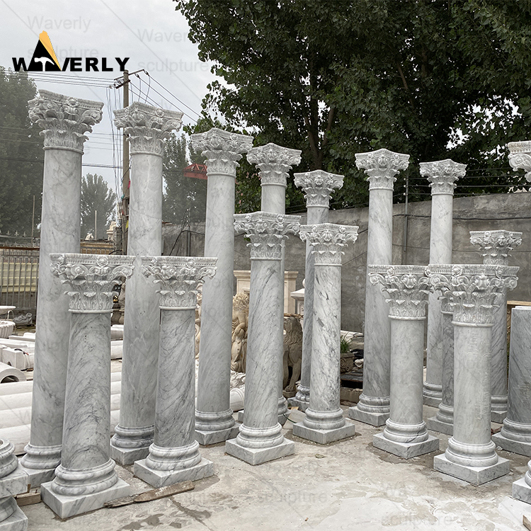 Italian Carrara Marble Column-MCK36004