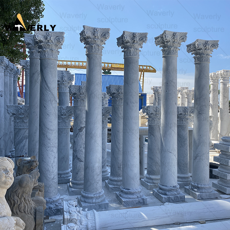 Italian Carrara Marble Column-MCK36004