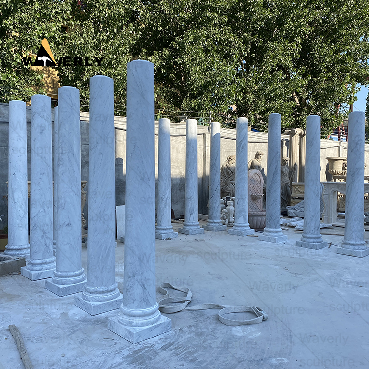 Italian Carrara Marble Column-MCK36004