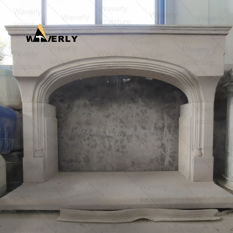 Simplicity and Elegance white Marble Fireplace Mantel-- MFK35015