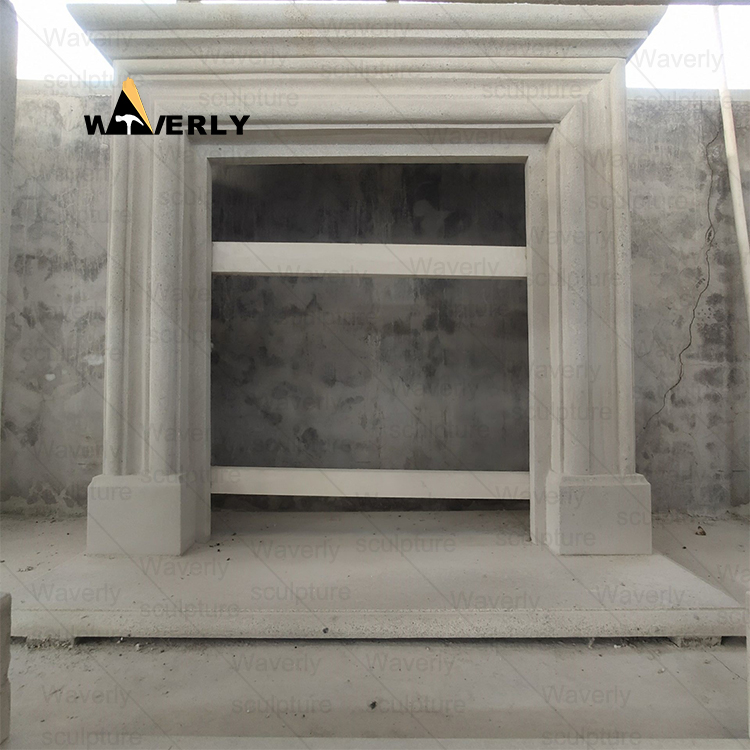 Simplicity and Elegance white Marble Fireplace Mantel-- MFK35015