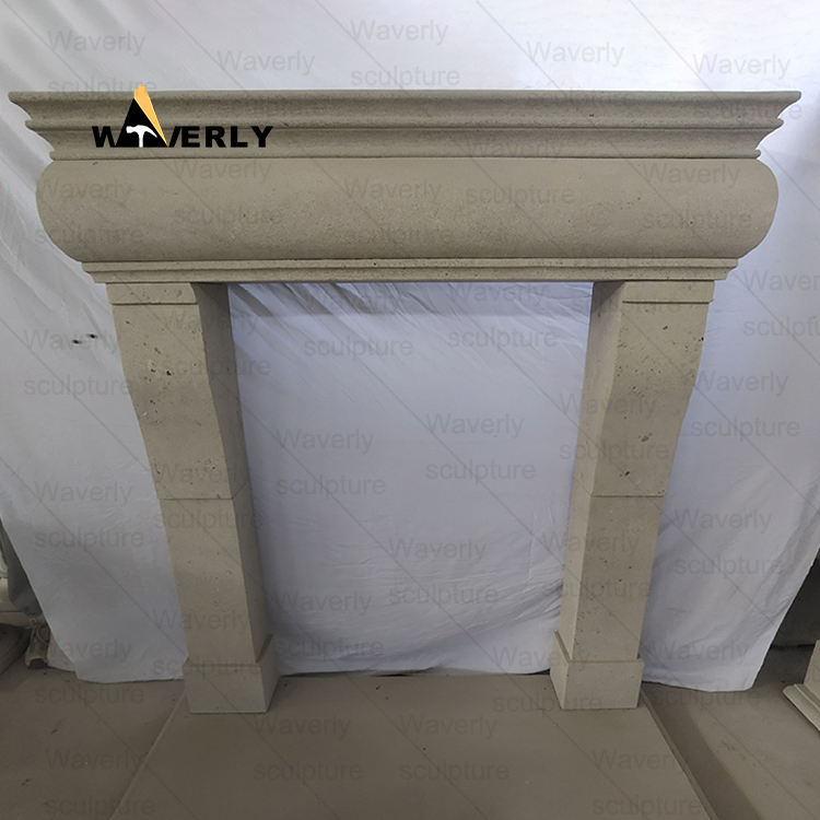 Simplicity and Elegance white Marble Fireplace Mantel-- MFK35015