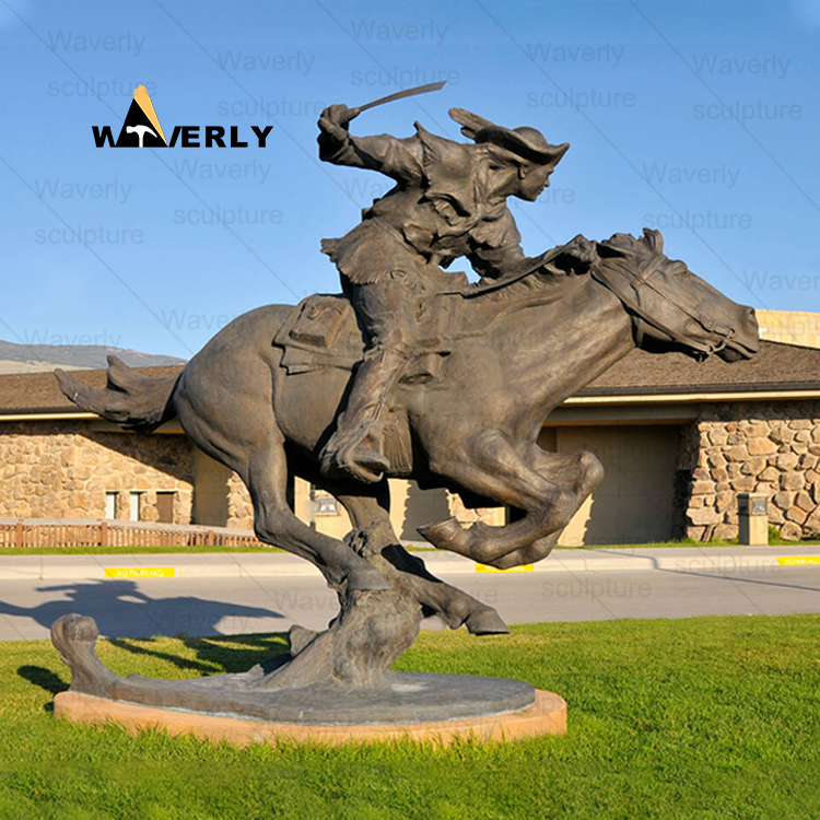 　Bronze cowboy figure statue-MKL37001