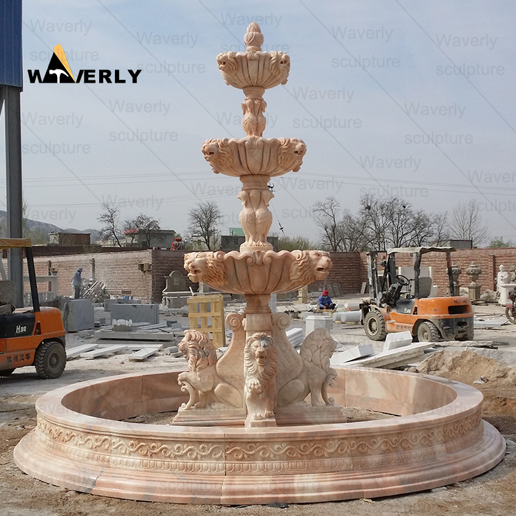 Outdoor Garden Marble 3 Tier Water Fountains-MFK37001