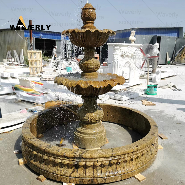 Outdoor Garden Marble 3 Tier Water Fountains-MFK37001