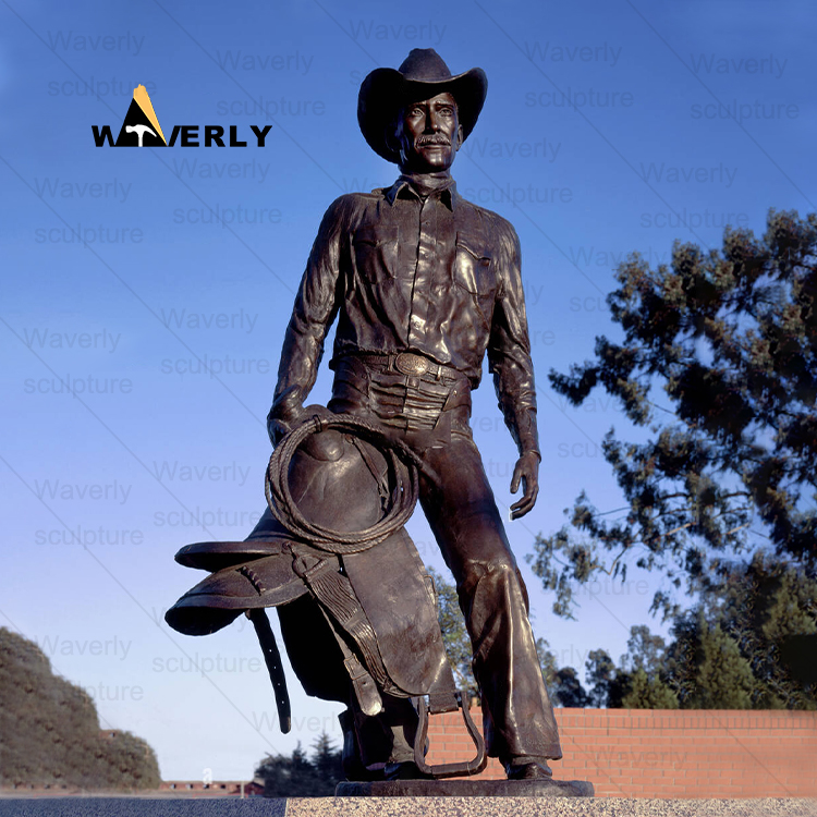 Old Cowboy Figure Bronze Statue-BKL-39001