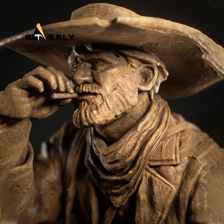 Old Cowboy Figure Bronze Statue-BKL-39001