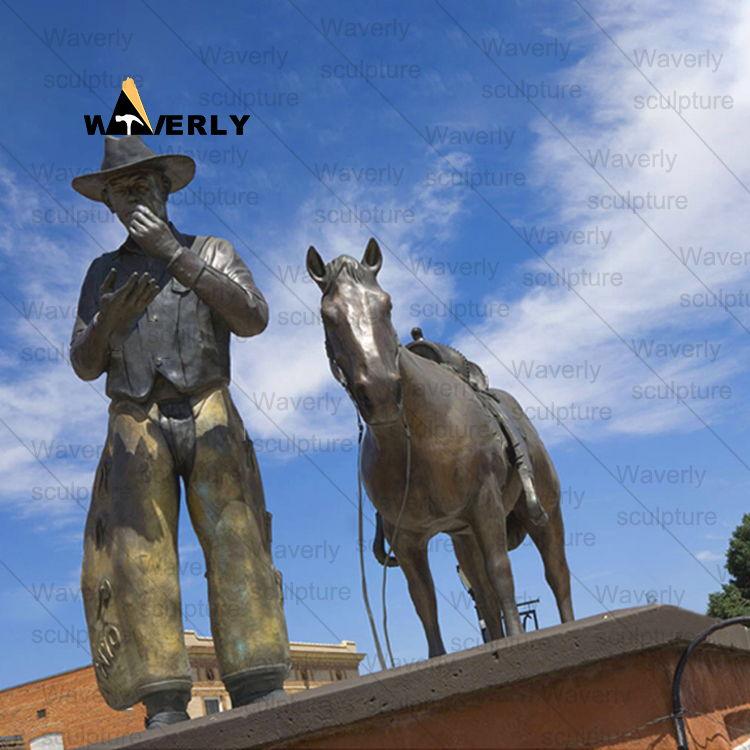 Old Cowboy Figure Bronze Statue-BKL-39001